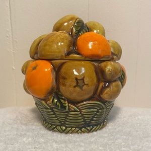 Vintage Inarco Ceramic Fruit Basket Canister
